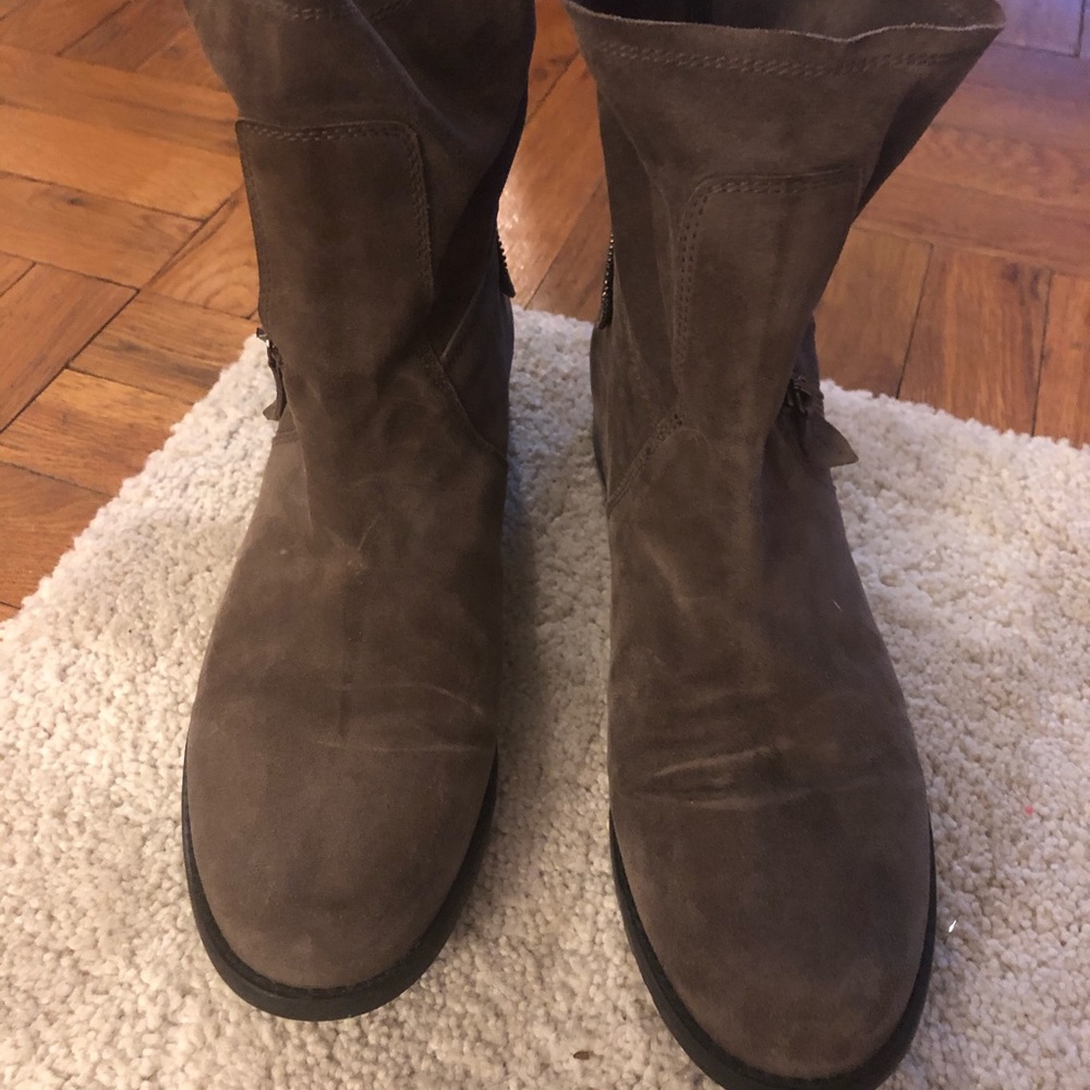 Stuart Weitzman suede moto boots
